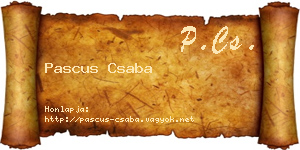 Pascus Csaba névjegykártya